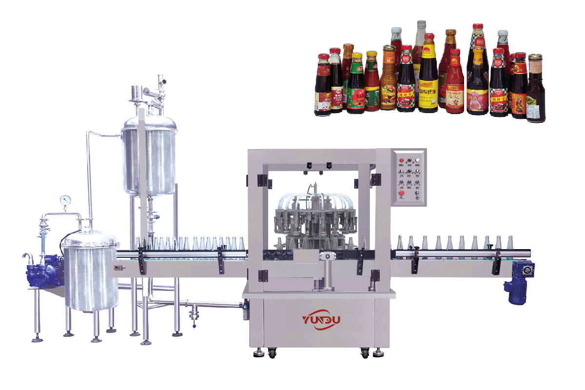 Mesin Pengisian Botol Rotary Automatik Dengan 18 Kepala Untuk Sos, Cuka dan Minuman YDGZ-18