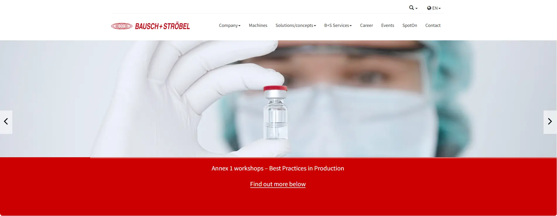 Bausch+Ströbel(독일) – 무균 충전 및 포장 솔루션