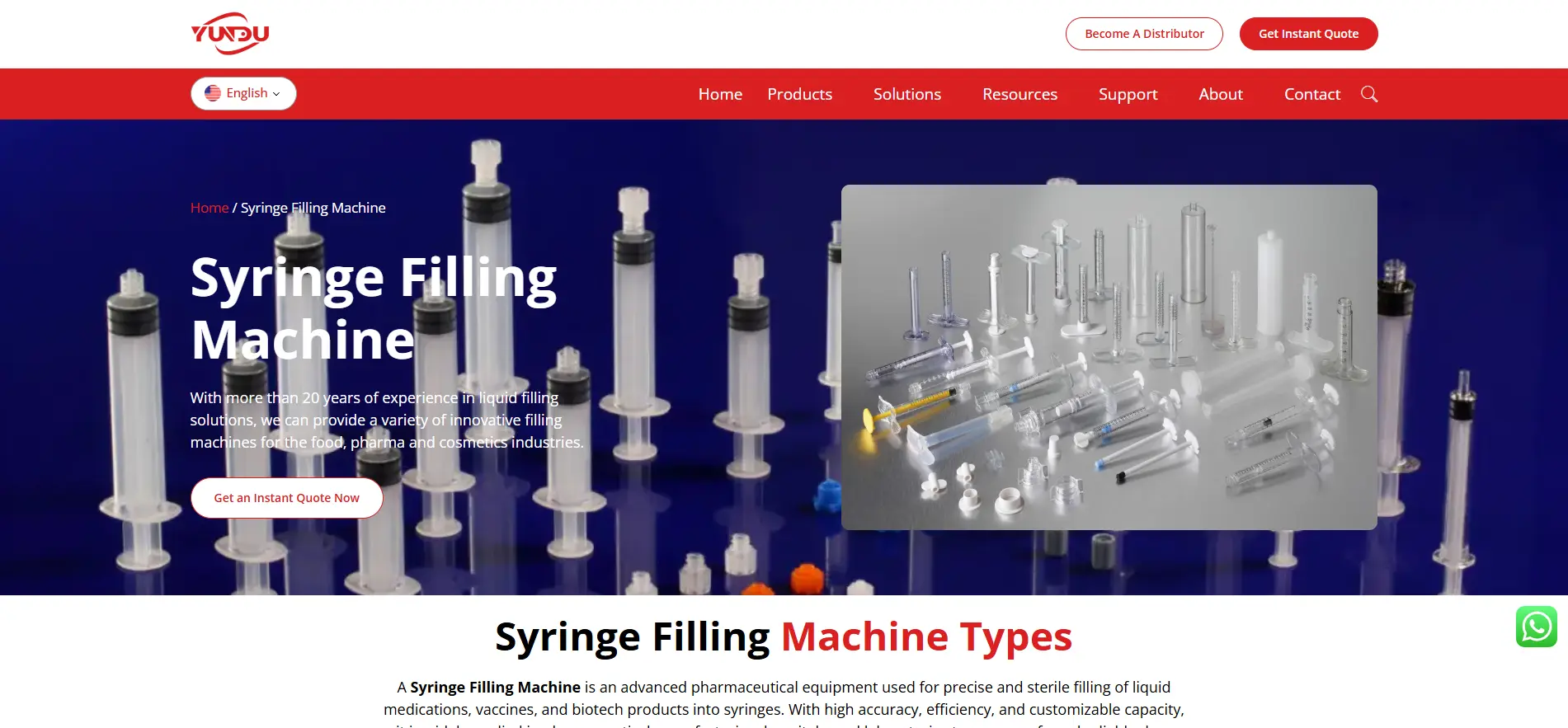 Yundu(중국) – 자동 주사기 충전기 공급업체